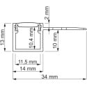 Ledprofiel DEOLINE K architecturaal geanodiseerd aluminium+opalen afdekking / 3m