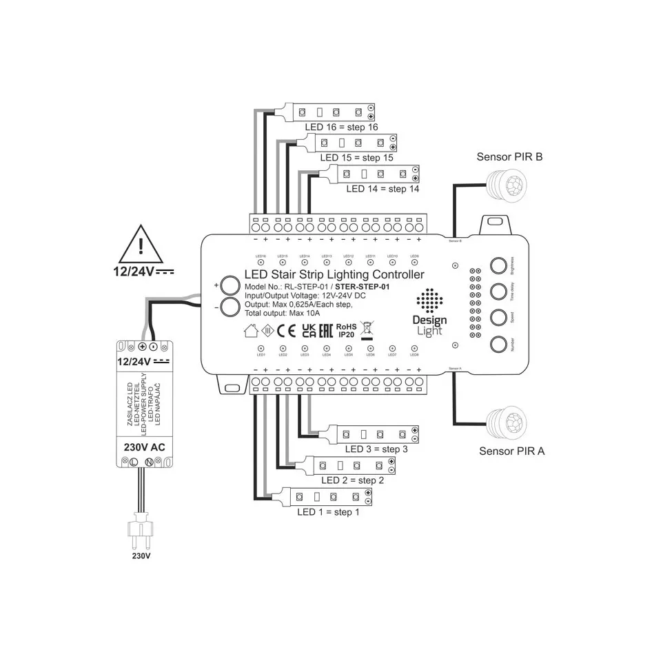 STEP Stair Controller 10A Max 16...