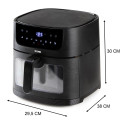 Domo Deli-Fryer 8 Litre Air Fryer with Viewing Window Black DO543FR