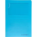 Q-Connect Cardboard Document Wallet with Window, 120 gsm, A4, Pack of 100, Blue
