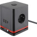 IOIO douille SW1000 avec 3 prises et 3 ports USB, cube, noir