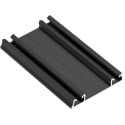 Rail de roulement inférieur double "PRO" aluminium noir mat pour coulissants NOVO S 18/4 et NERO 18/4 longueur 4,05m / 4.05m