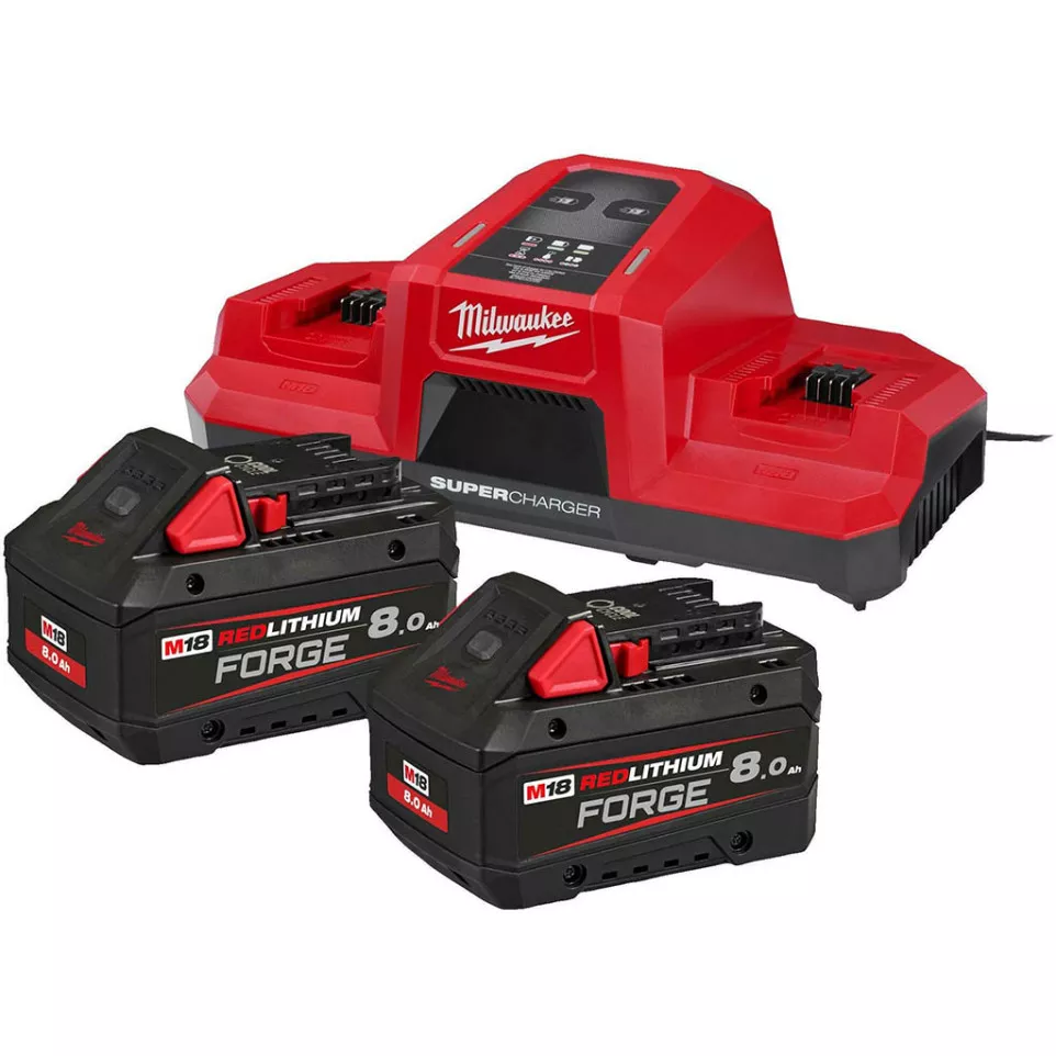 Set Milwaukee 2 accu's + lader M18...