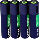 Trust USB-C herlaadbare batterijen AAA, blister van 4 stuks