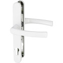 Door handle pair HERA 92 PZ on 30mm white plate / piece