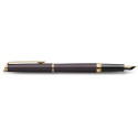 Waterman Hemisphere Metallic Black Gold Trim Fountain Pen Medium Gift Box