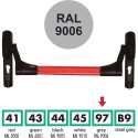 Cisa Fast Push paniekstang, grijs, voor inbouwslot met 92 mm cilinder as-afstand (zonder ovale stang) / pce