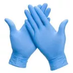 Gants en nitril, large, bleu, paquet de 100 pièces