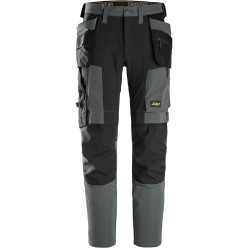 Broek met holsterzakken slim stretch - 6218 - grijs/zwart - Snickers - 58 / pce