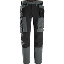 Snickers Workwear Slim Stretch Holster Pocket Pants - 6218 - Grey/Black - Size 52 / piece