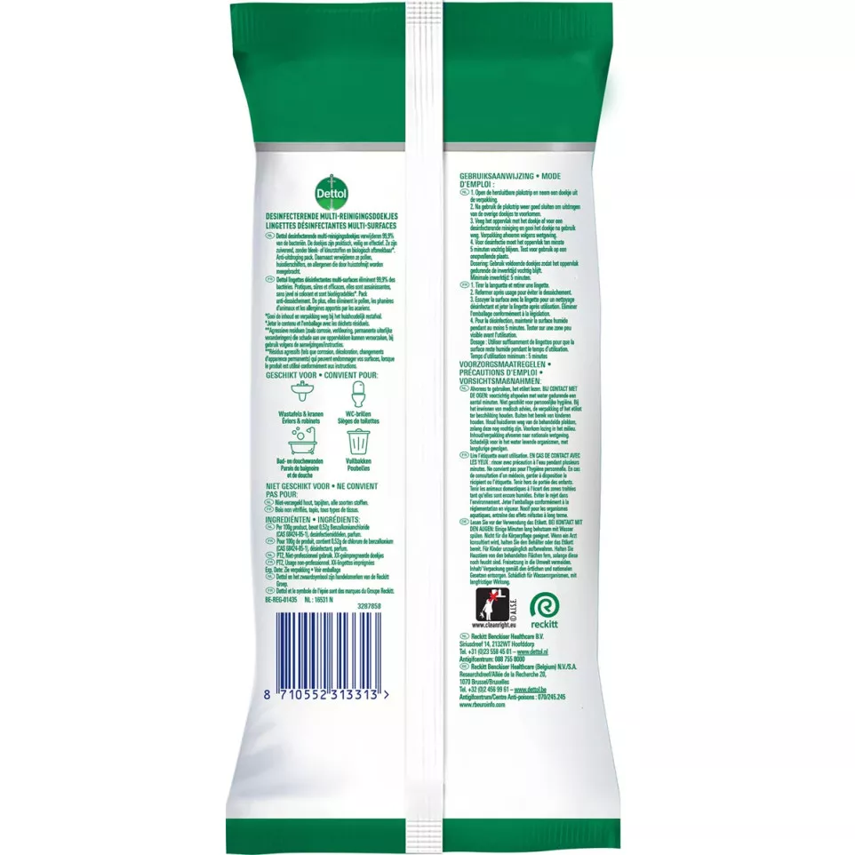 Dettol reiningsdoekjes...