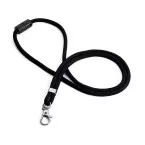 Durable RPET Textile Lanyard with Carabiner Black Pack of 10