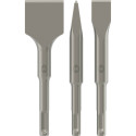 Set de 3 burins Bosch 140mm - SDS-Plus / pce