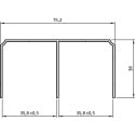 Dubbele bovengeleider mat zwart aluminium voor NOVO S 18/4 en NERO 18/4 schuifsystemen, lengte 4,05m / 4.05m