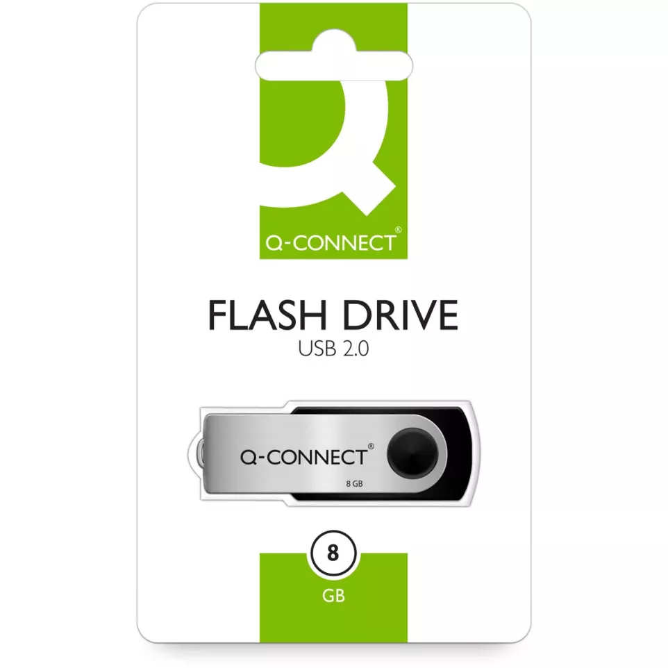 Q-CONNECT clé USB 2.0, noir, 8 Go