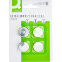 Q-CONNECT pile bouton, lithium, CR2032, blister de 4 pièces