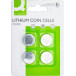 Q-CONNECT knoopcel, lithium, CR2025, blister van 4 stuks