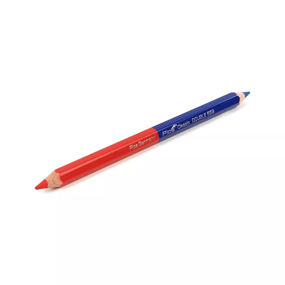 Duopotlood 18cm (blauw/rood) / 10pce