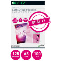 Leitz Eva pochette à plastifier ft A5, 250 microns (2 x 125 microns), paquet de 100 pièces