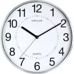 Unilux Aria horloge murale, diamètre 30,5 cm, gris métal