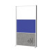 MAULconnecto scheidingswand, 1 x whiteboard, 1 x textiel, 1 x donkergrijs, frame zilver, voet