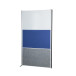 MAULconnecto scheidingswand, 1 x whiteboard, 1 x textiel, 1 x donkergrijs, frame zilver, voet