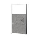 MAULconnecto cloison, 1 x tableau blanc, 2 x gris foncé, cadre argent, sur pieds