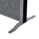 MAULconnecto scheidingswand, 1 x whiteboard, 2 x donkergrijs, frame zilver, voet