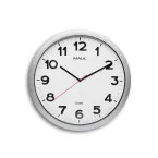 MAULstep horloge murale, quartz, diamètre 40 x 5 cm, cadre en plastique, argent