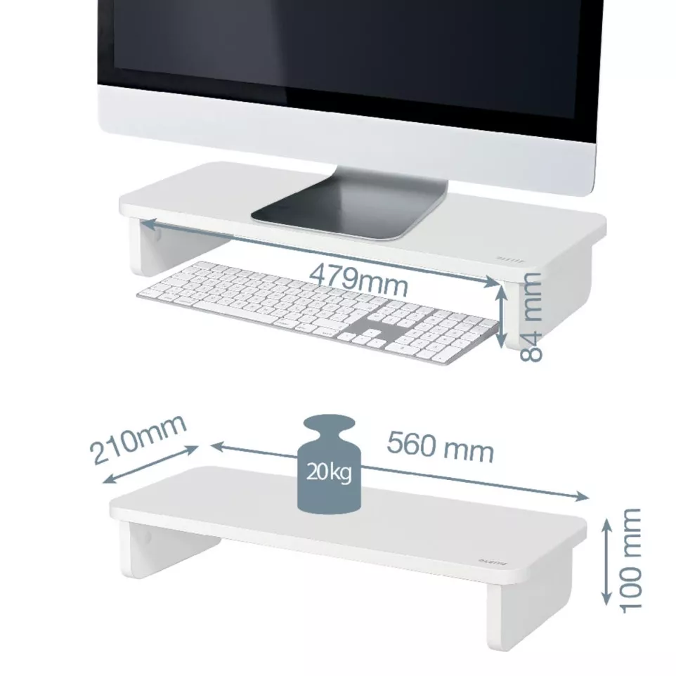 Leitz Ergo monitorstandaard, wit