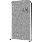 MAUL Cocoon Partition, 100x180 cm, Grey, Silver Frame, Mobile