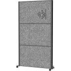 MAULconnecto Partition, Set of 3 Dark Grey Panels, Anthracite Frame, Mobile, Uplight