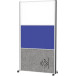 MAULconnecto scheidingswand, 1 x whiteboard, 1 x textiel, 1 x donkergrijs, frame zilver, mobiel