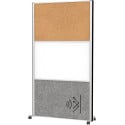 MAULconnecto cloison, 1 x tableau blanc, 1 x en liège, 1 x gris foncé, cadre argent, mobile
