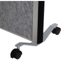 MAULconnecto scheidingswand, 1 x whiteboard, 1 x kurk, donkergrijs, frame zilver, mobiel