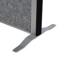 MAULconnecto scheidingswand, 1 x whiteboard, 1 x kurk, 1 x donkergrijs, frame zilver, voet