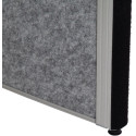 MAULconnecto cloison, 1 x tableau blanc, 1 x en liège, 1 x gris foncé, cadre argent, sur pieds