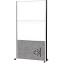 MAULconnecto cloison, 2 x tableau blanc, 1 x gris foncé, cadre argent, mobile