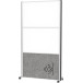 MAULconnecto scheidingswand, 2 x whiteboard, 1 x donkergrijs, frame zilver, mobiel