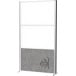MAULconnecto scheidingswand, 2 x whiteboard, 1 x donkergrijs, frame zilver, voet
