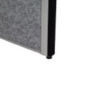 MAULconnecto cloison, 2 x tableau blanc, 1 x gris foncé, cadre argent, sur pieds