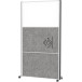 MAULconnecto Partition with 1 Whiteboard and 2 Dark Grey Panels, Silver Frame, Mobile