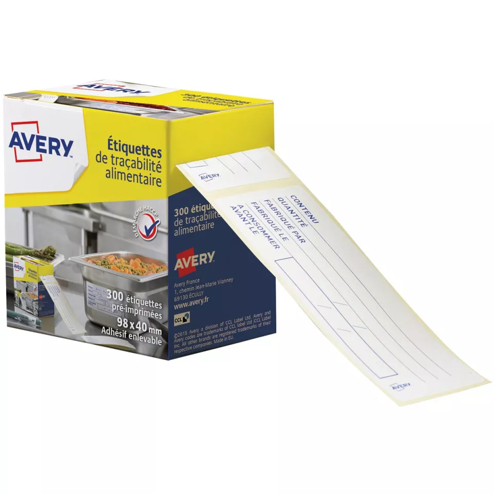 Avery étiquettes alimentaire, ft 98 x...