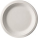 Assiette pure, ronde, blanche, diamètre 23cm, en canne à sucre, paquet de 50 pièces