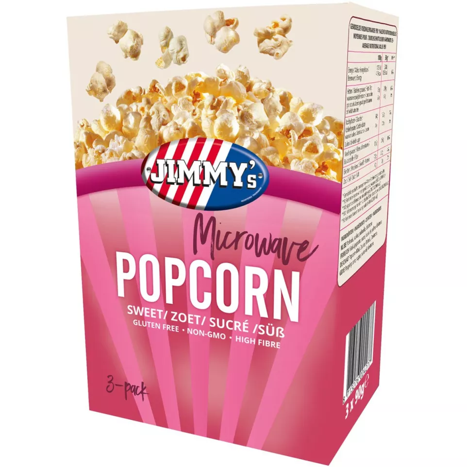 Jimmy's Popcorn Microwave, zoet, doos...