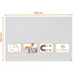 Nobo Infinity tableau blanc sans cadre, acier, magnétique, 90 x 60 cm