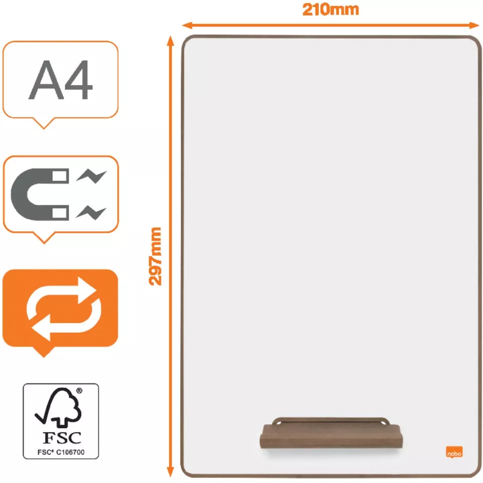 Nobo Mini whiteboard, magnetisch, met...
