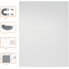 Nobo frameless modular magnetic steel whiteboard 65 x 45 cm