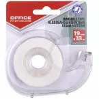 OFFICE products ruban adhésif, 19 mm x 33 m, transparent mat, blister avec 1 dérouleur et 1 rouleau