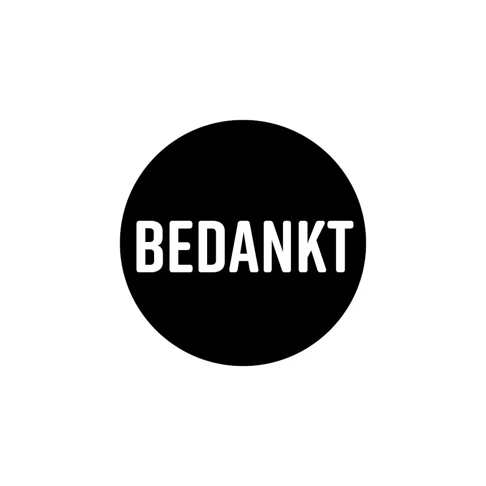 KP étiquette "Bedankt", diamètre 40...